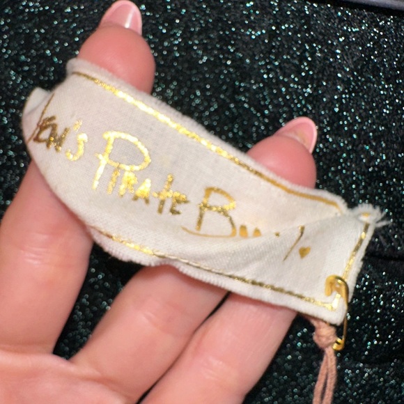 Jens Pirate Booty Glitter Bell Flares with waist Chain M NWT - Picture 3 of 4